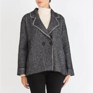 Contemporaine Par Simons Cocoon Jacket Stretch Knit Double Breast Med Soft